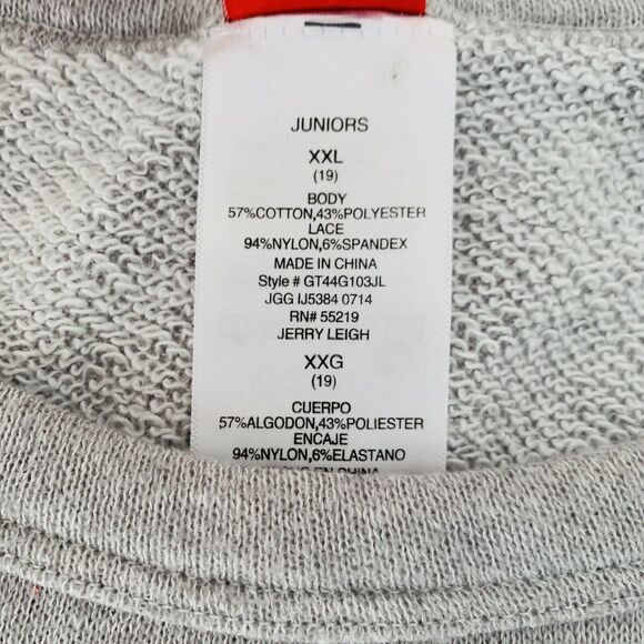 Disney Minnie Mouse Sweater Juniors XXL Gray  Lace Sparkle Bow Ears Vacation - Picture 5 of 9